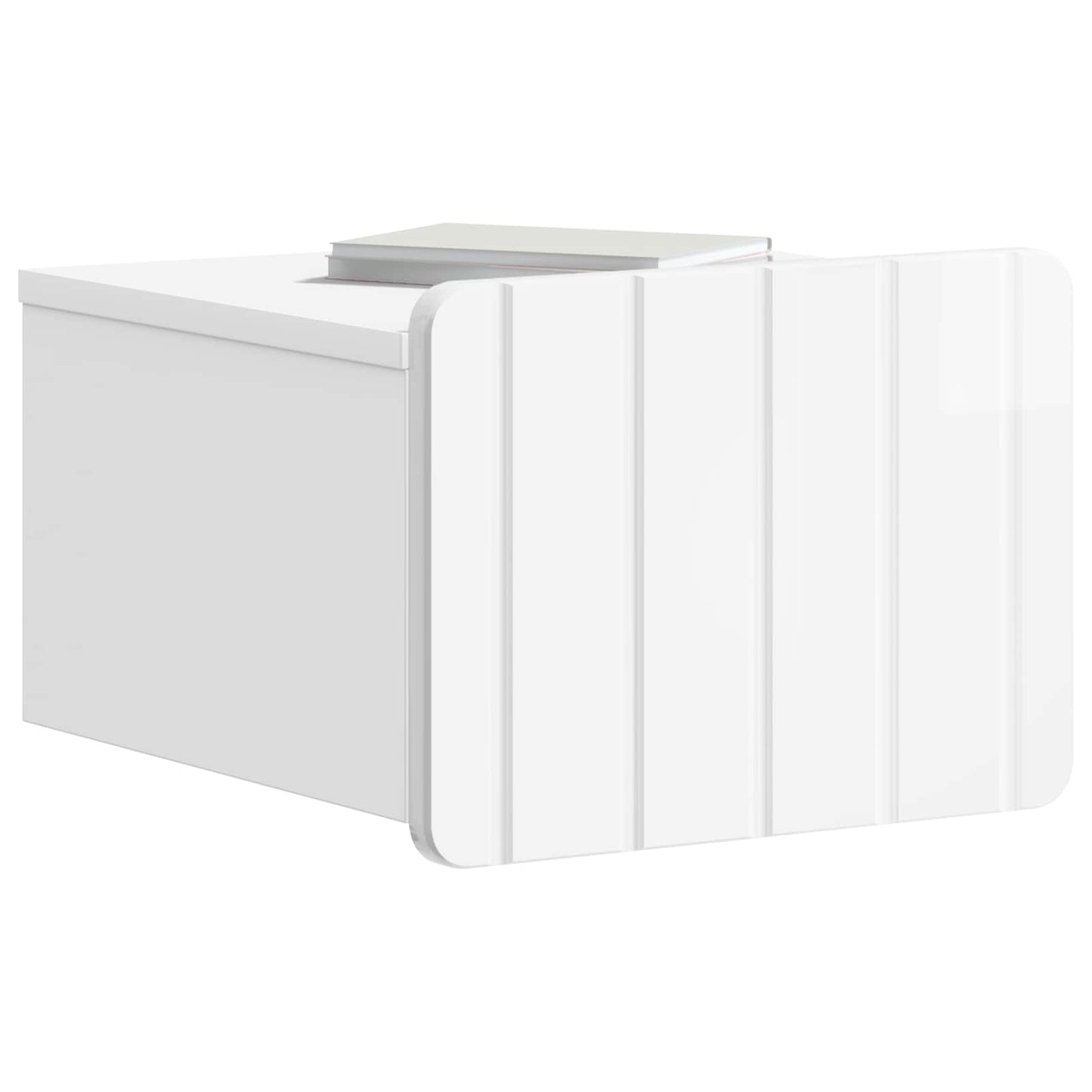 vidaXL Wall-Mounted Bedside Cabinet 2 pcs High Gloss White 3