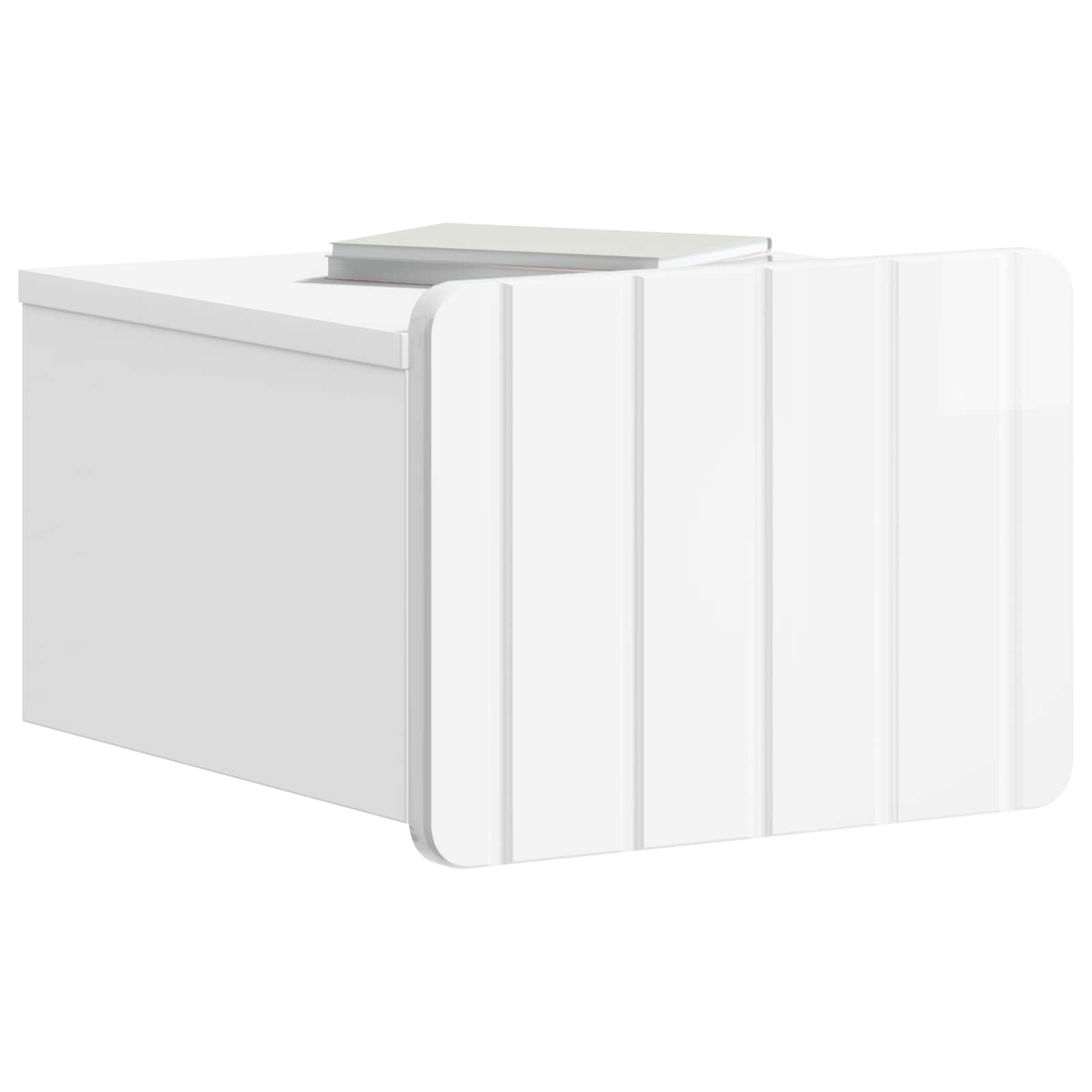 vidaXL Wall-Mounted Bedside Cabinet 2 pcs High Gloss White 3