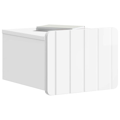 vidaXL Wall-Mounted Bedside Cabinet 2 pcs High Gloss White 3