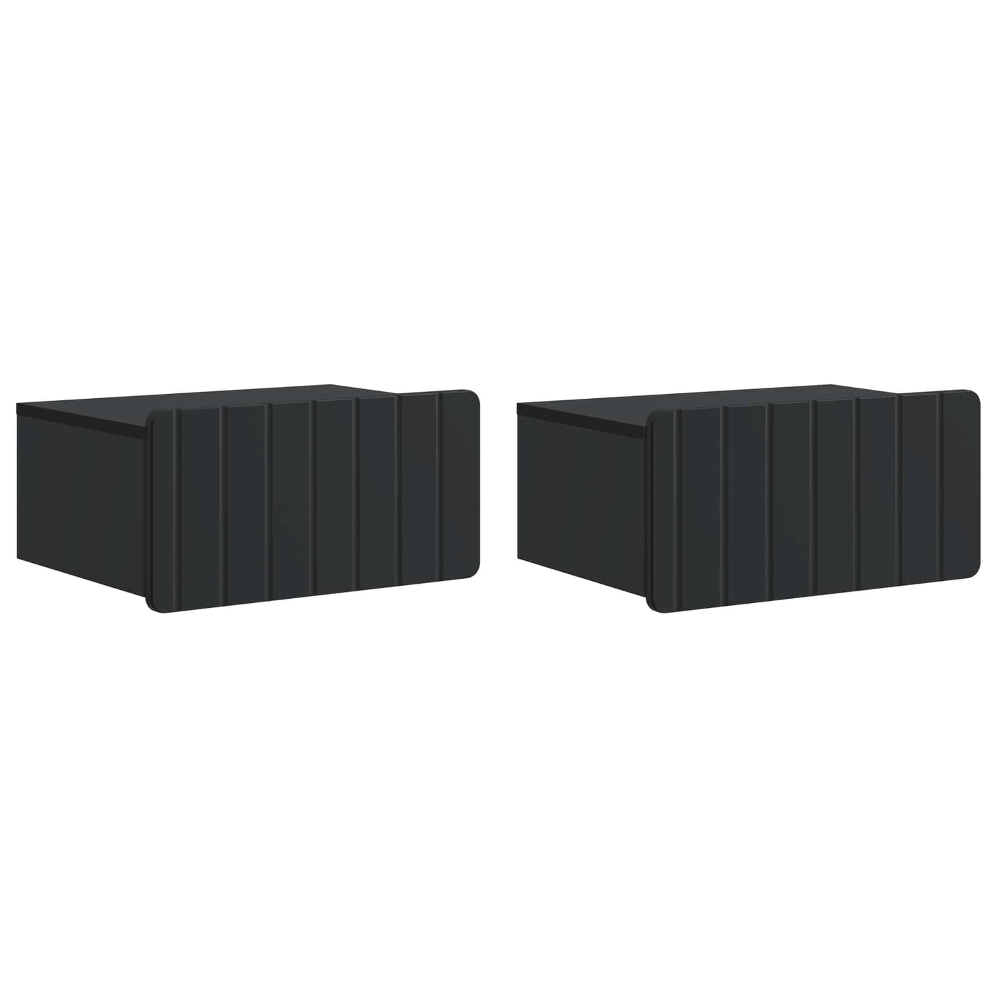 vidaXL Wall-Mounted Bedside Cabinet 2 pcs Black 49 x 34.5 x 24 cm 2