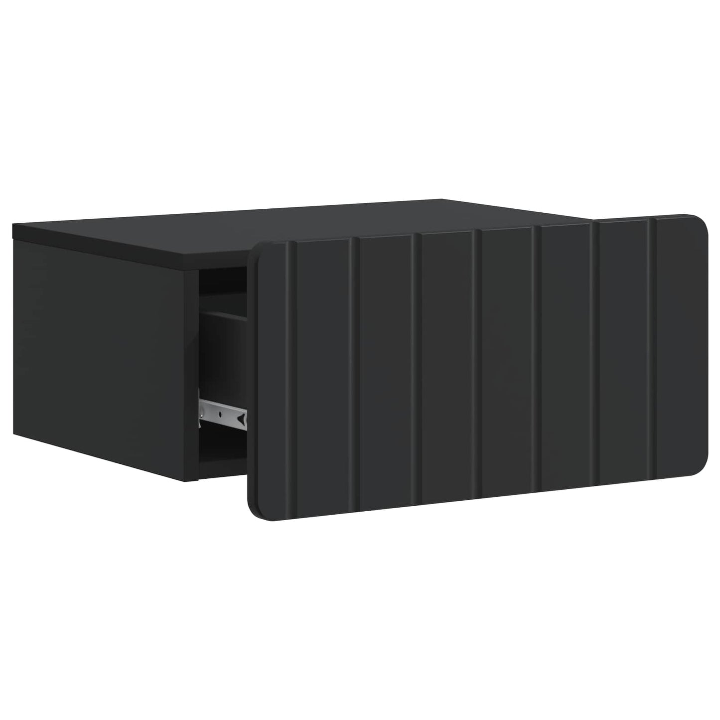 vidaXL Wall-Mounted Bedside Cabinet 2 pcs Black 49 x 34.5 x 24 cm 6