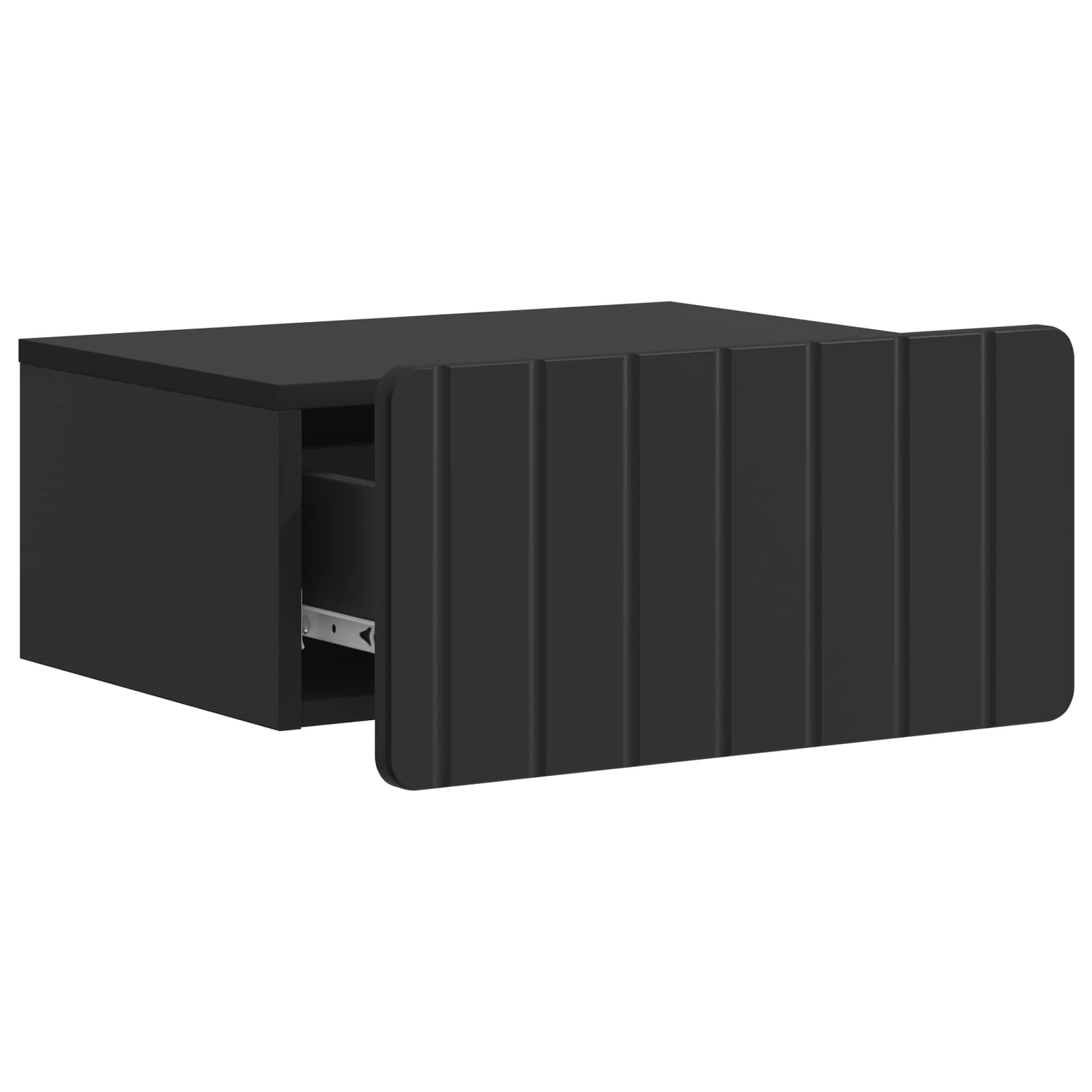 vidaXL Wall-Mounted Bedside Cabinet 2 pcs Black 49 x 34.5 x 24 cm 6