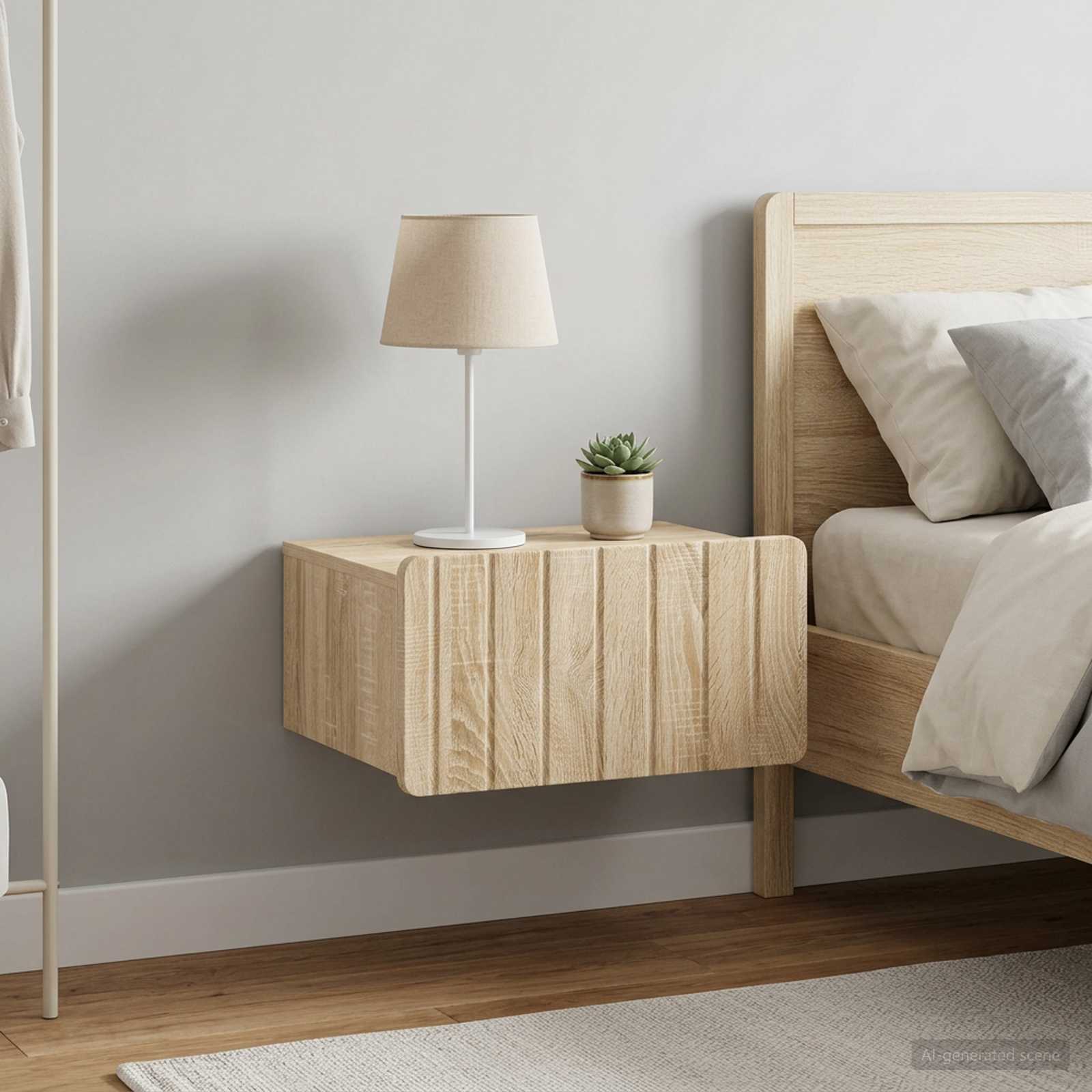 vidaXL Wall-Mounted Bedside Cabinet 2 pcs Sonoma Oak 49 x 34.5 x 24 cm 4