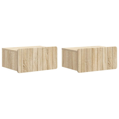 vidaXL Wall-Mounted Bedside Cabinet 2 pcs Sonoma Oak 49 x 34.5 x 24 cm 2