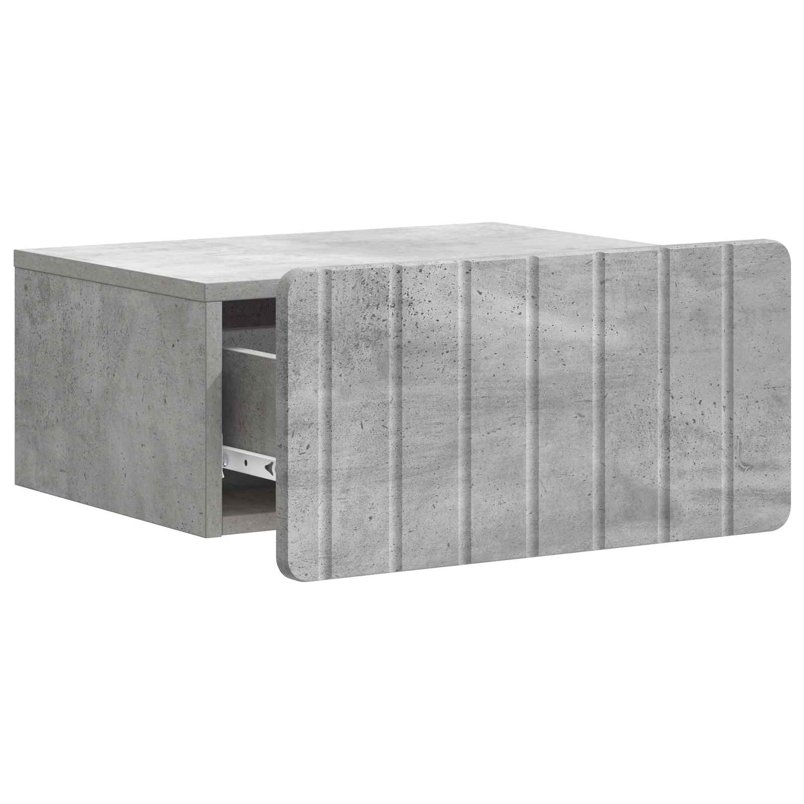 vidaXL Wall-Mounted Bedside Cabinet 2 pcs Concrete Grey 6