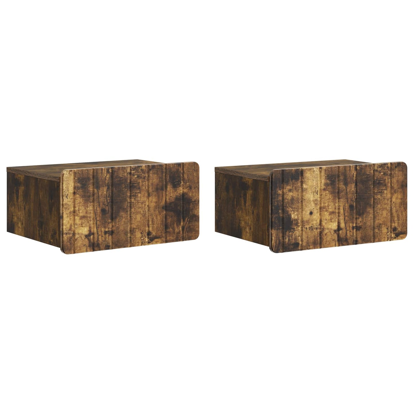 vidaXL Wall-Mounted Bedside Cabinet 2 pcs Smoked Oak 49 x 34.5 x 24 cm 2
