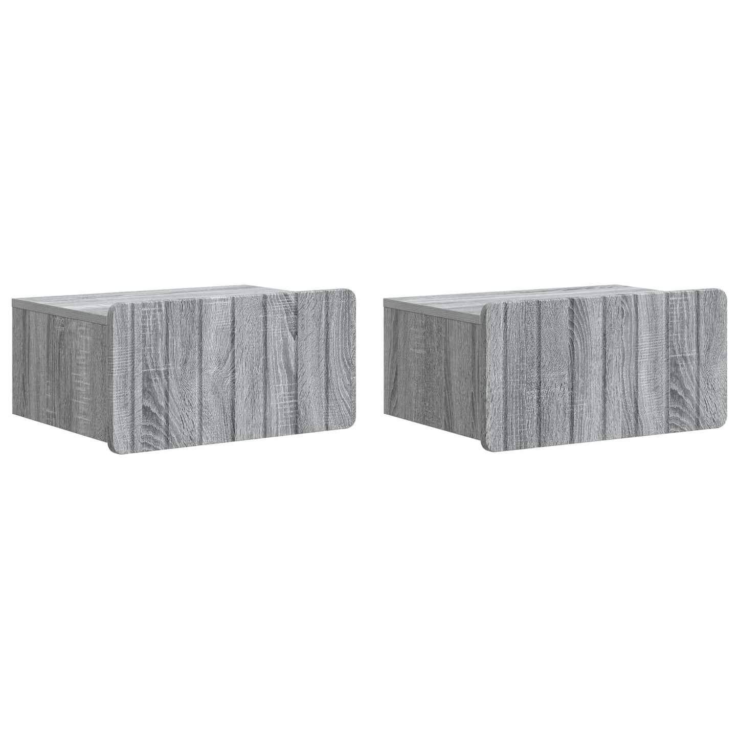 vidaXL Wall-Mounted Bedside Cabinet 2 pcs Grey Sonoma 2