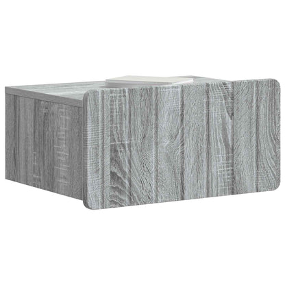 vidaXL Wall-Mounted Bedside Cabinet 2 pcs Grey Sonoma 3