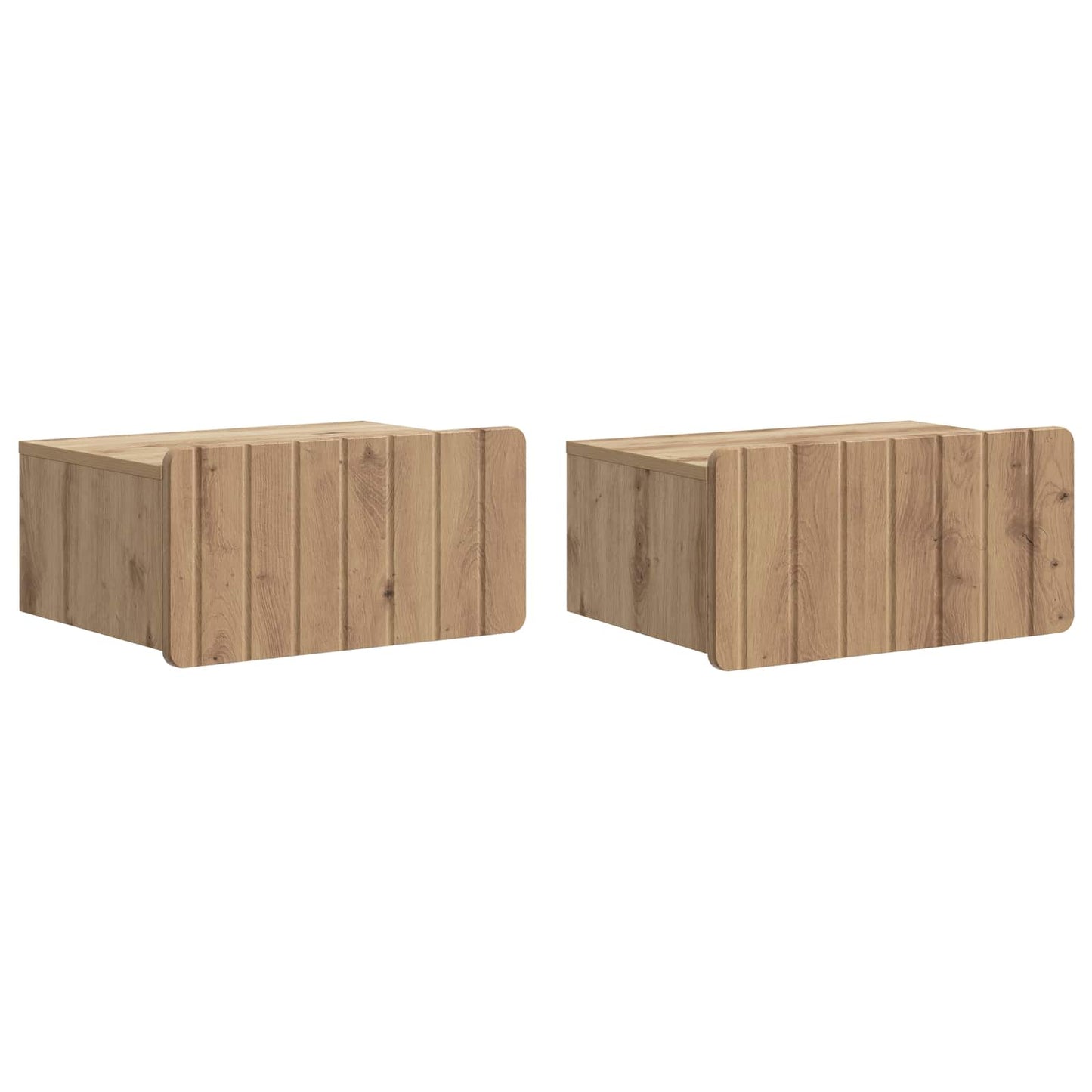 vidaXL Wall-Mounted Bedside Cabinet 2 pcs Artisan Oak 2