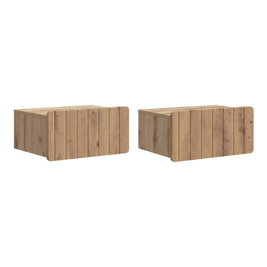 Wall-Mounted Bedside Cabinet 49 x 34.5 x 24 cm Artisan oak
