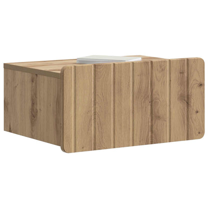 vidaXL Wall-Mounted Bedside Cabinet 2 pcs Artisan Oak 3