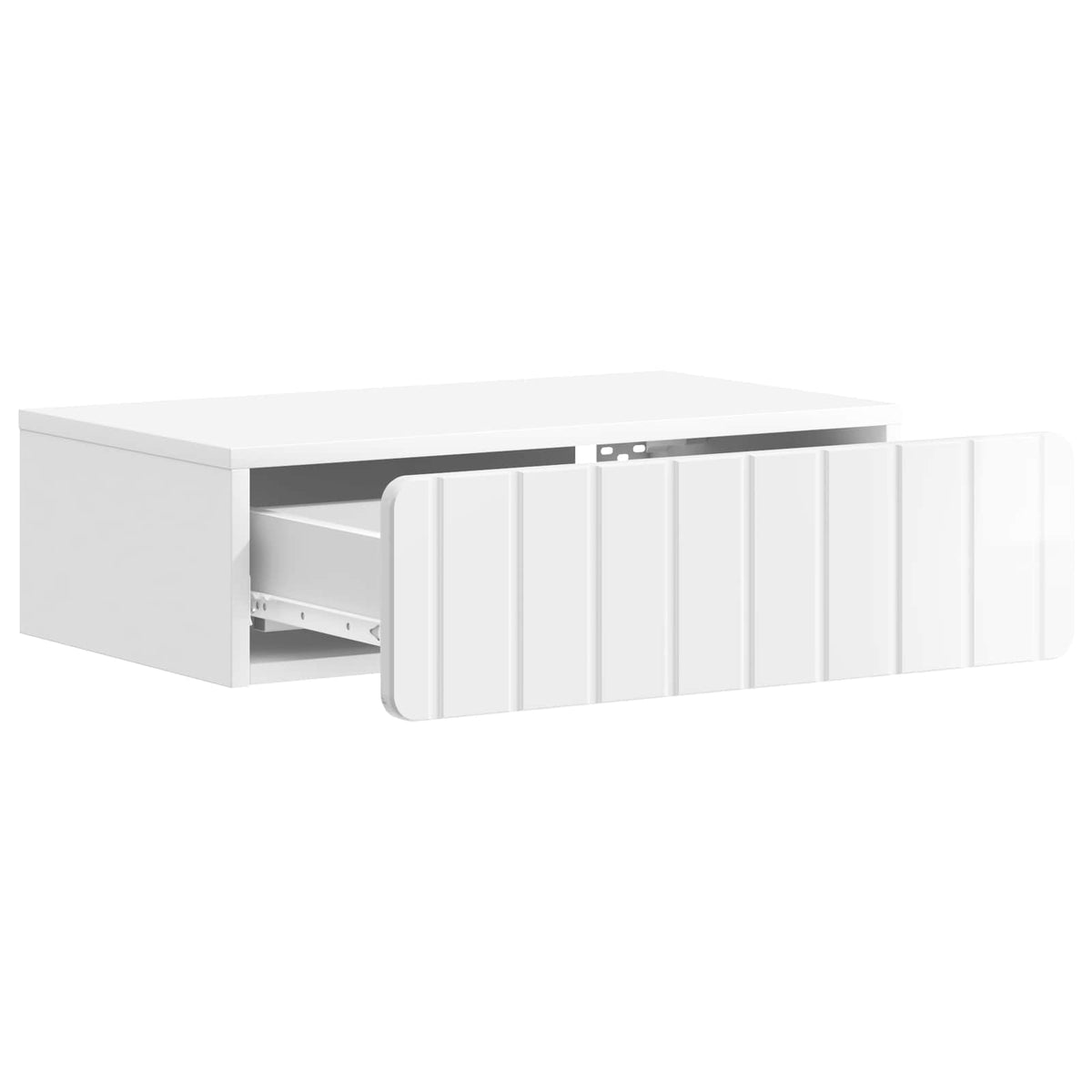 vidaXL Wall-Mounted Side Table High Gloss White 59 x 34.5 x 17 cm 4