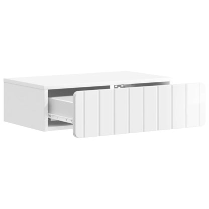vidaXL Wall-Mounted Side Table High Gloss White 59 x 34.5 x 17 cm 4