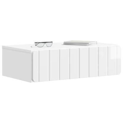 vidaXL Wall-Mounted Side Table High Gloss White 59 x 34.5 x 17 cm 3