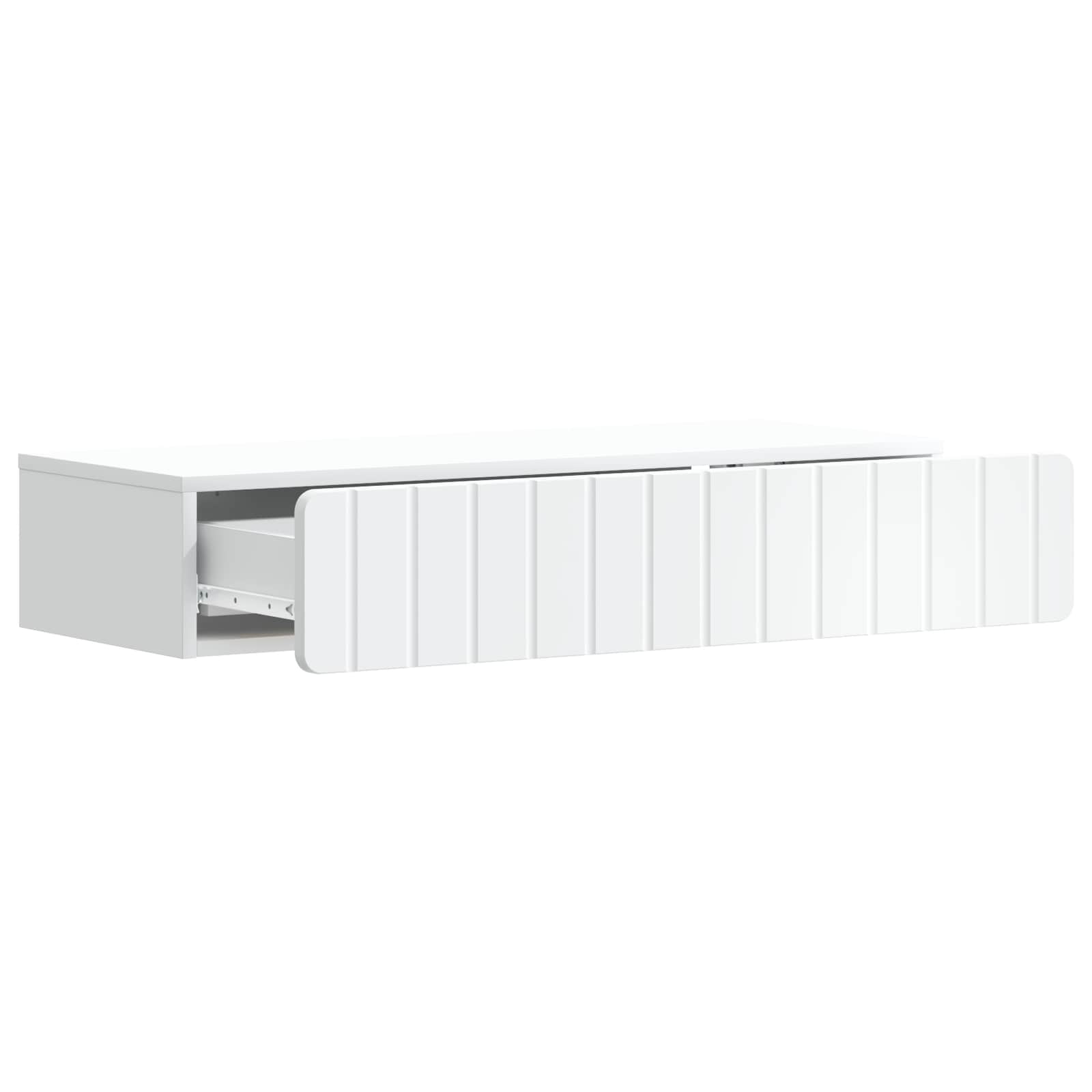 vidaXL Wall-Mounted Side Table Wall-mounted White 87.5 x 34.5 x 17 cm 4