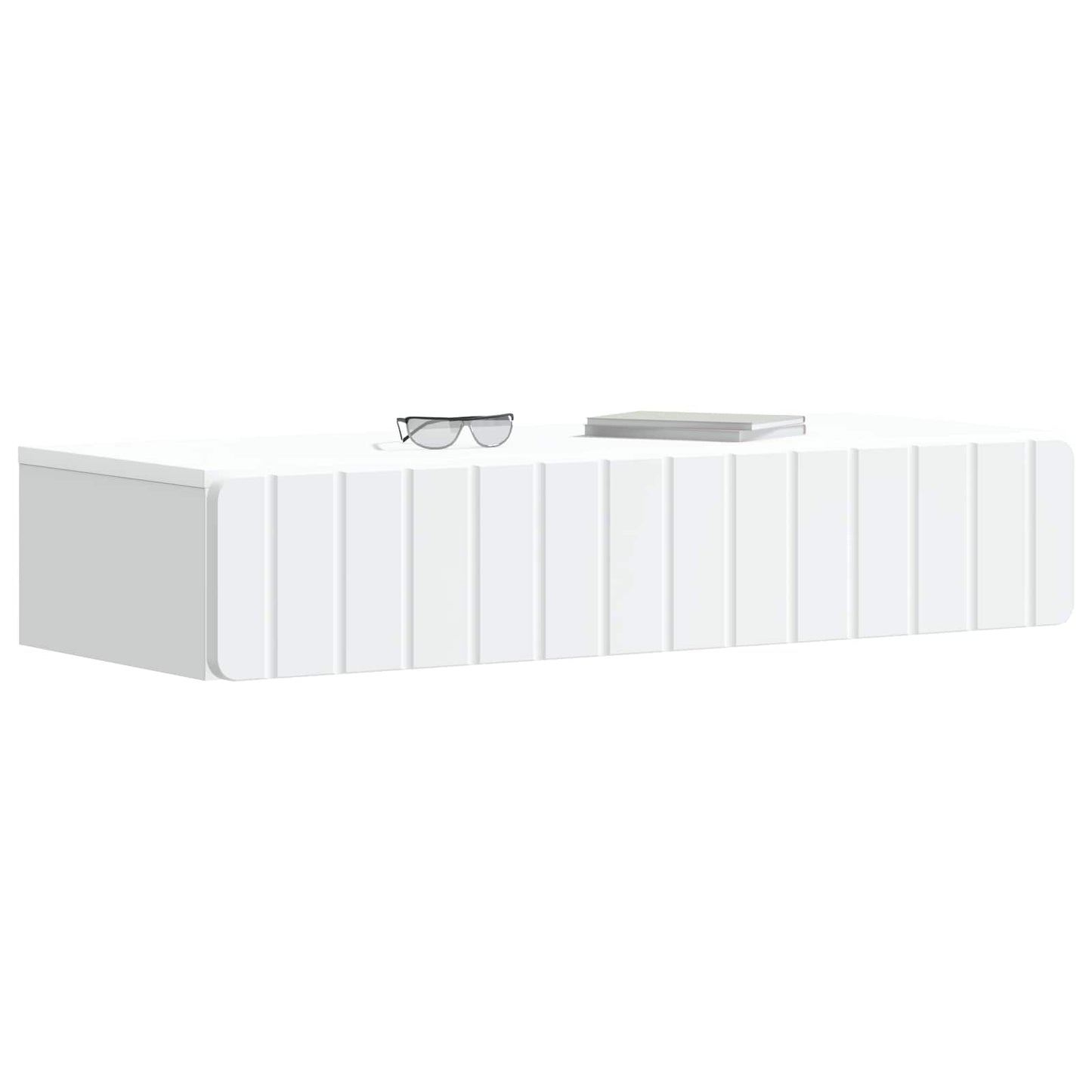 vidaXL Wall-Mounted Side Table Wall-mounted White 87.5 x 34.5 x 17 cm 3