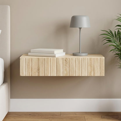 vidaXL Wall-Mounted Side Table Sonoma Oak 87.5 x 34.5 x 17 cm 1