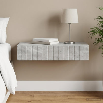 vidaXL Wall-Mounted Side Table Concrete Grey 87.5 x 34.5 x 17 cm 1