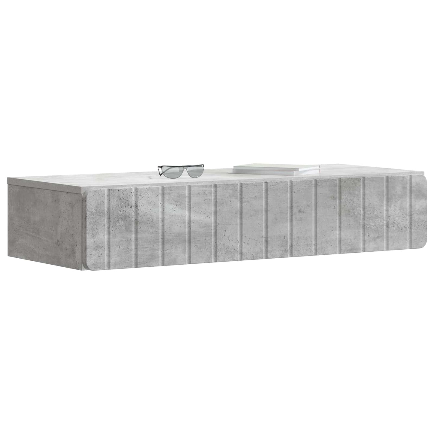 vidaXL Wall-Mounted Side Table Concrete Grey 87.5 x 34.5 x 17 cm 3