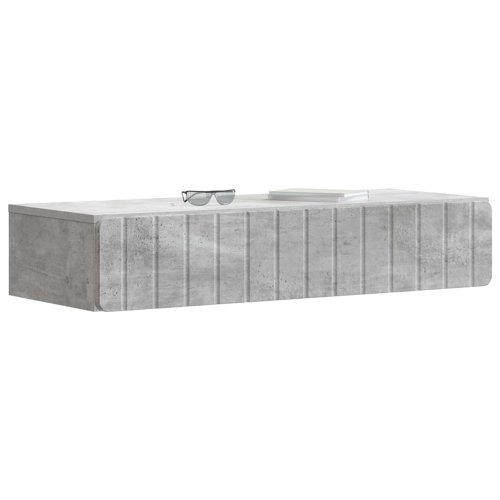 vidaXL Wall-Mounted Side Table Concrete Grey 87.5 x 34.5 x 17 cm 3