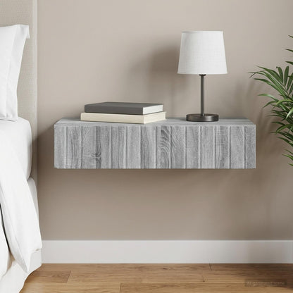 vidaXL Wall-Mounted Side Table Grey Sonoma 87.5 x 34.5 x 17 cm 1