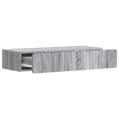 vidaXL Wall-Mounted Side Table Grey Sonoma 87.5 x 34.5 x 17 cm 4