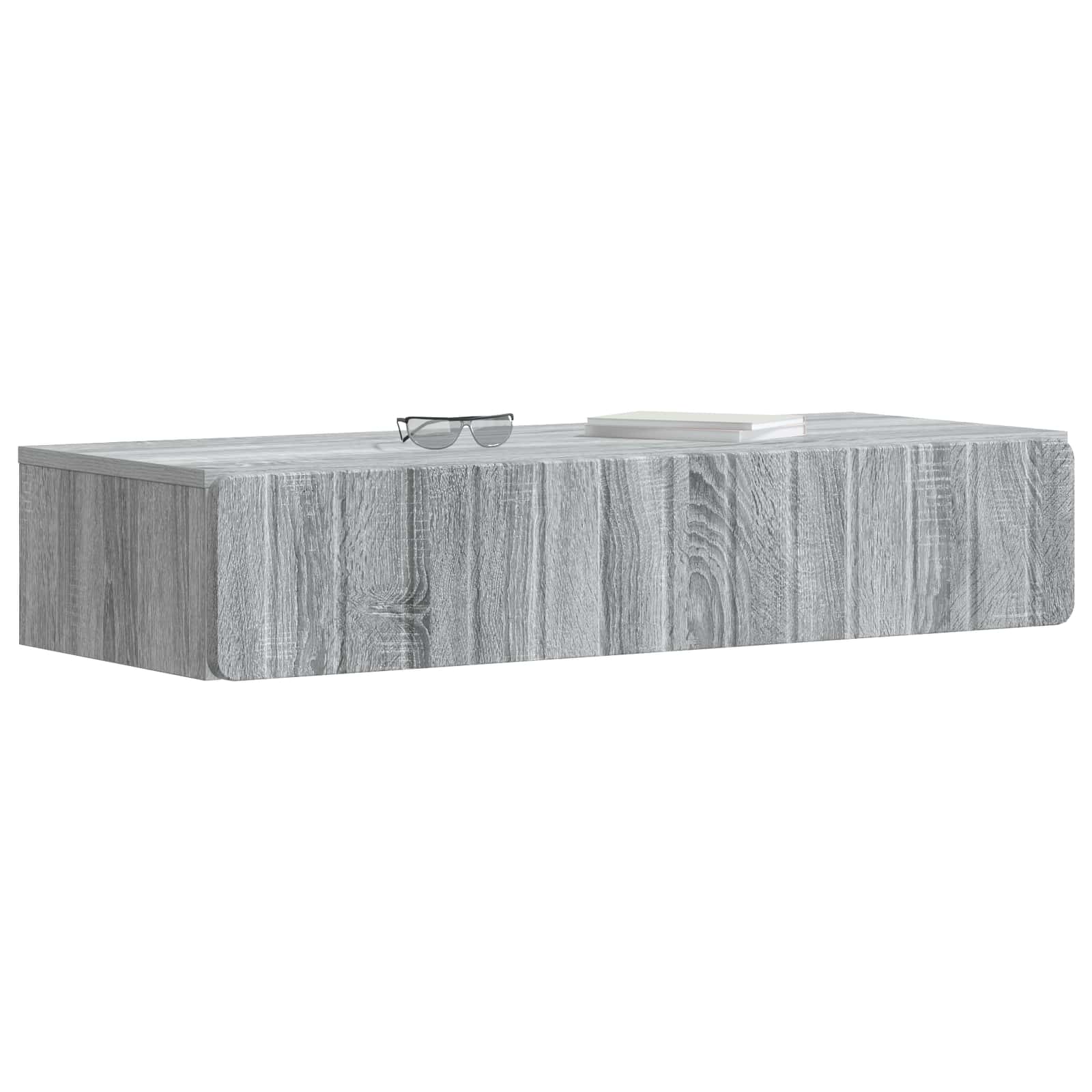 vidaXL Wall-Mounted Side Table Grey Sonoma 87.5 x 34.5 x 17 cm 3