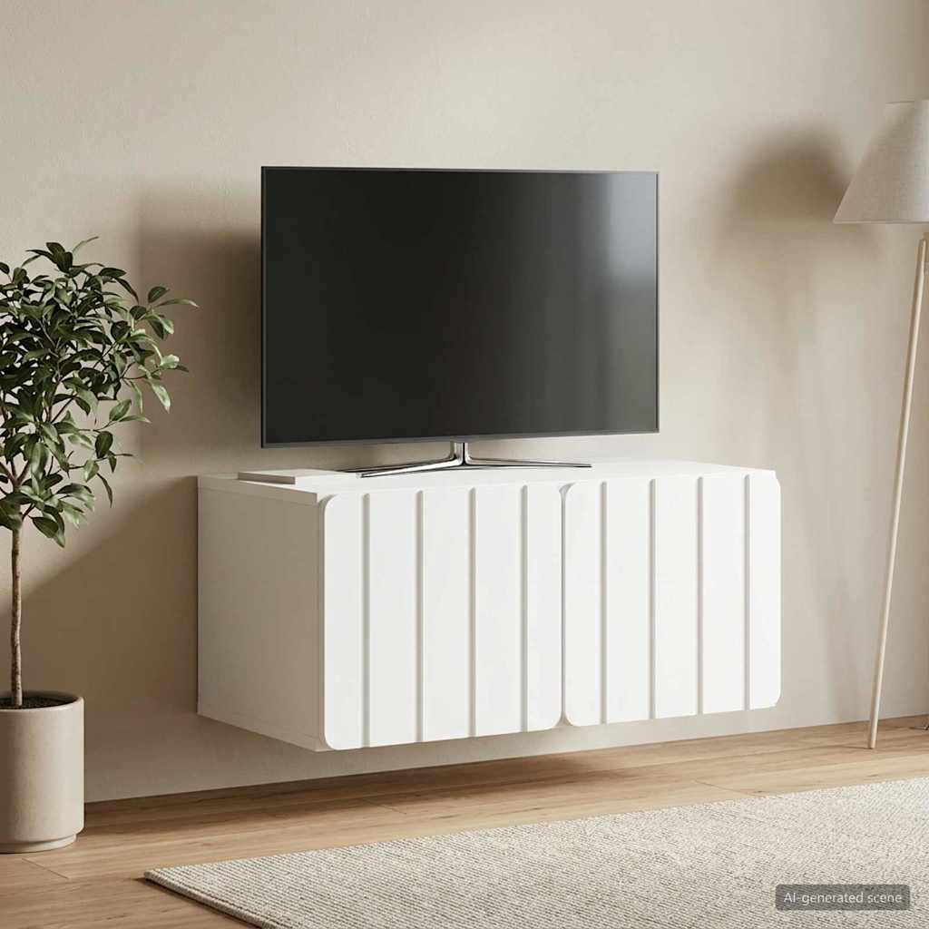 vidaXL Wall-Mounted TV Cabinet 59.5 x 41 x 30 cm White Engineered Wood 4