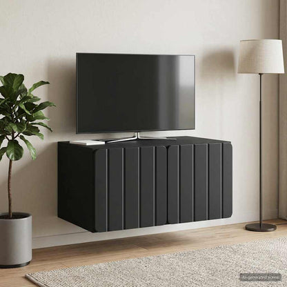 vidaXL Wall-Mounted TV Cabinet 59.5 x 41 x 30 cm Black Engineered Wood 4