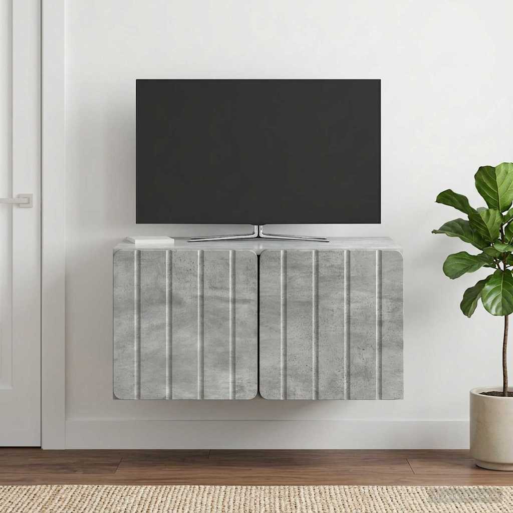 vidaXL Wall-Mounted TV Cabinet 59.5 x 41 x 30 cm Concrete Grey 1