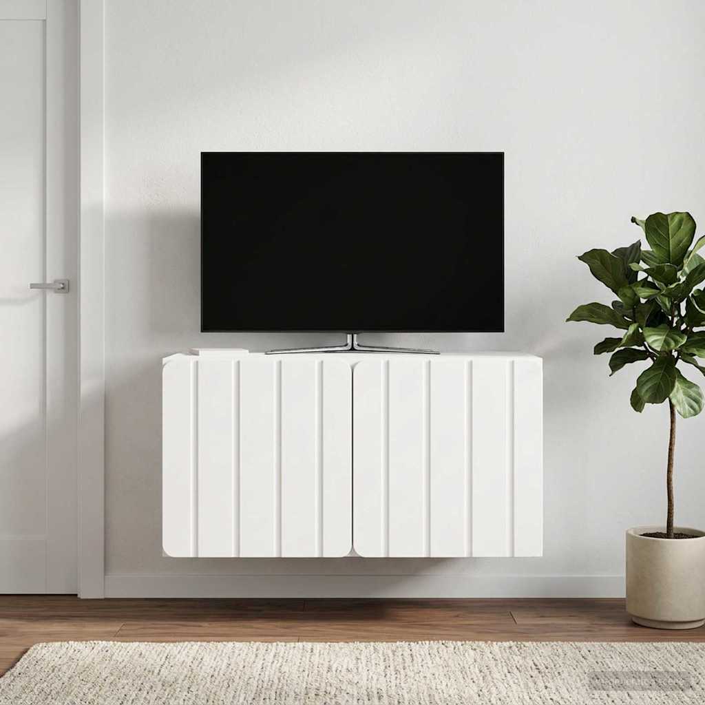 vidaXL Wall-Mounted TV Cabinet 59.5 x 41 x 30 cm High Gloss White 4