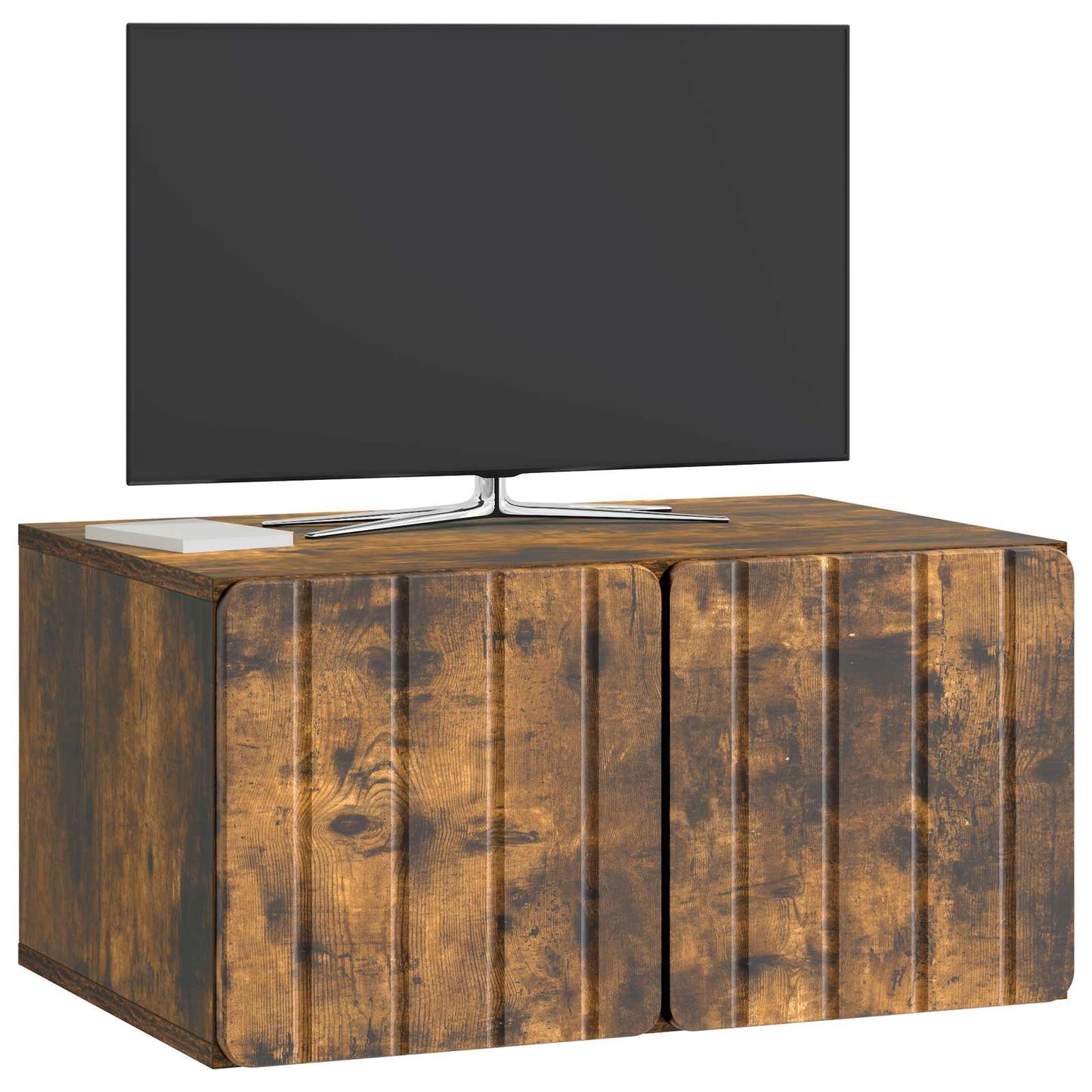 vidaXL Wall-Mounted TV Cabinet 59.5 x 41 x 30 cm Smoked Oak 3
