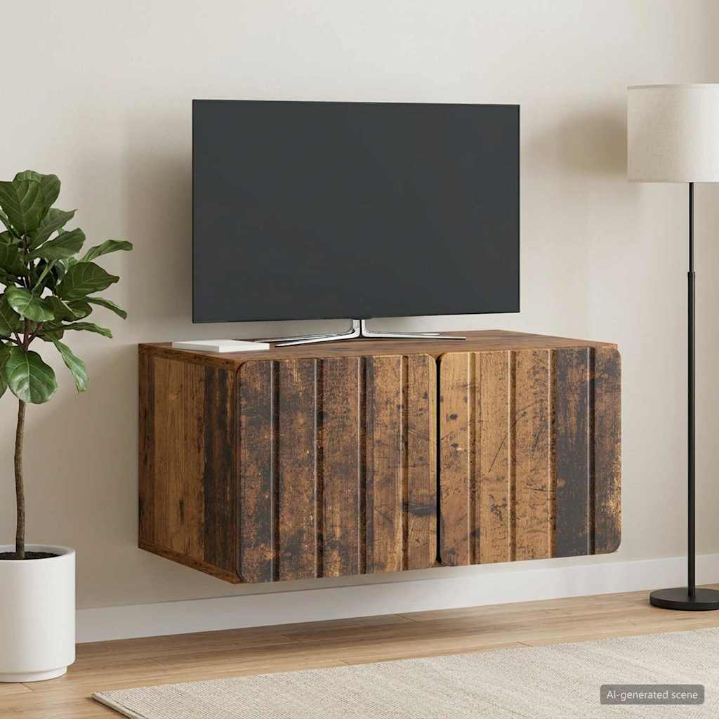 vidaXL Wall-Mounted TV Cabinet 59.5 x 41 x 30 cm Old Wood 1