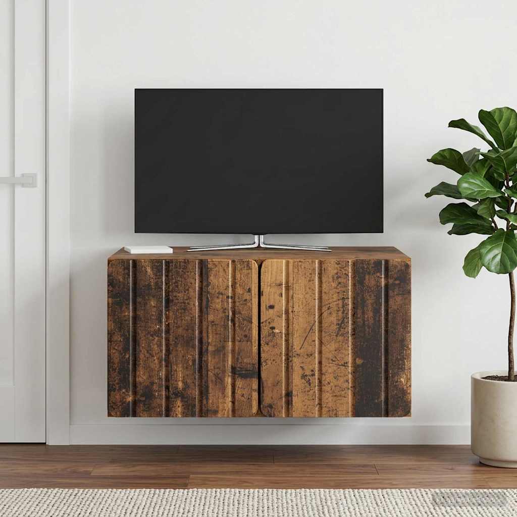 vidaXL Wall-Mounted TV Cabinet 59.5 x 41 x 30 cm Old Wood 4
