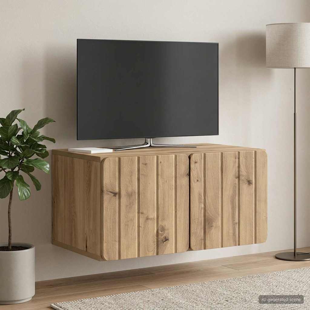 vidaXL Wall-Mounted TV Cabinet 59.5 x 41 x 30 cm Artisan Oak 4