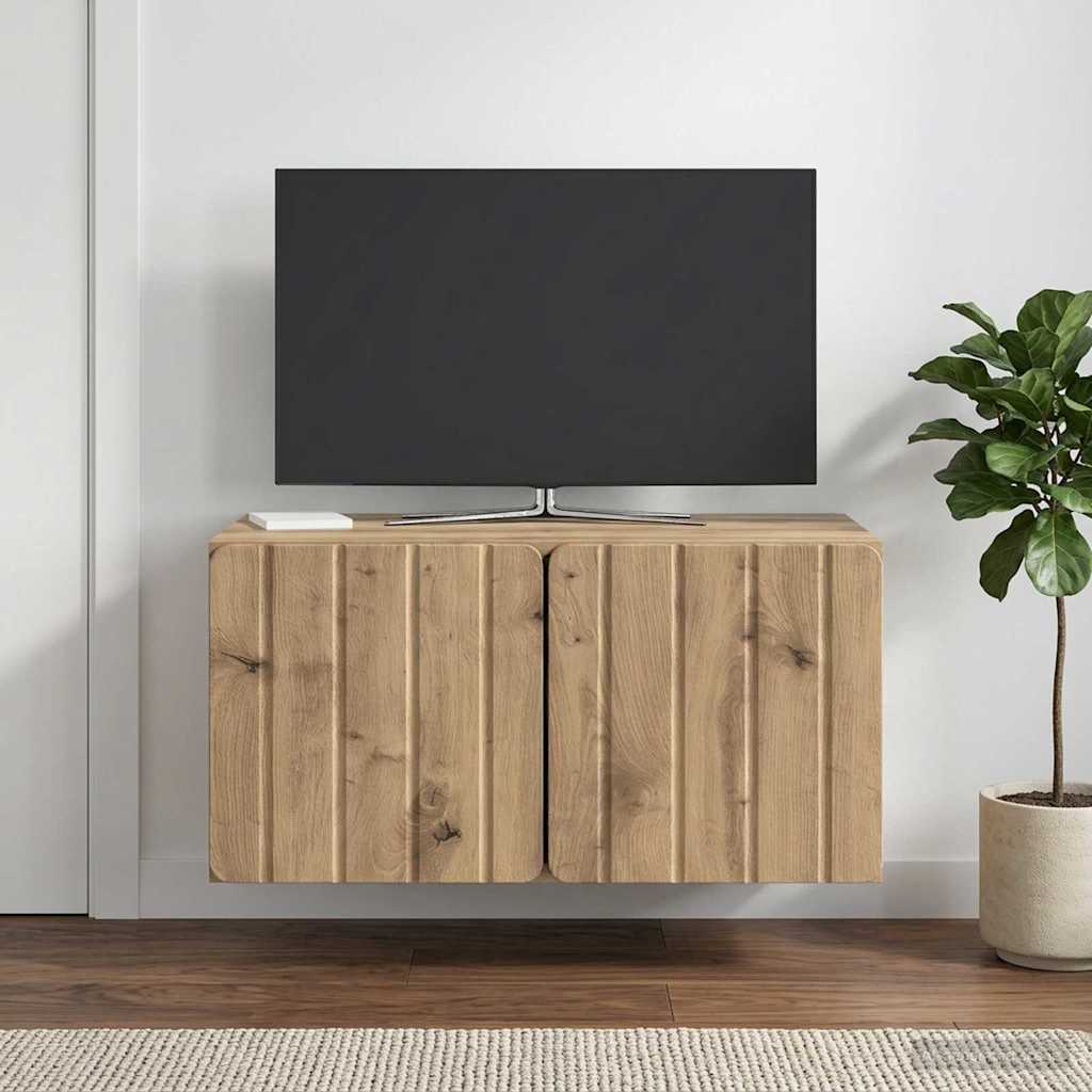 vidaXL Wall-Mounted TV Cabinet 59.5 x 41 x 30 cm Artisan Oak 1
