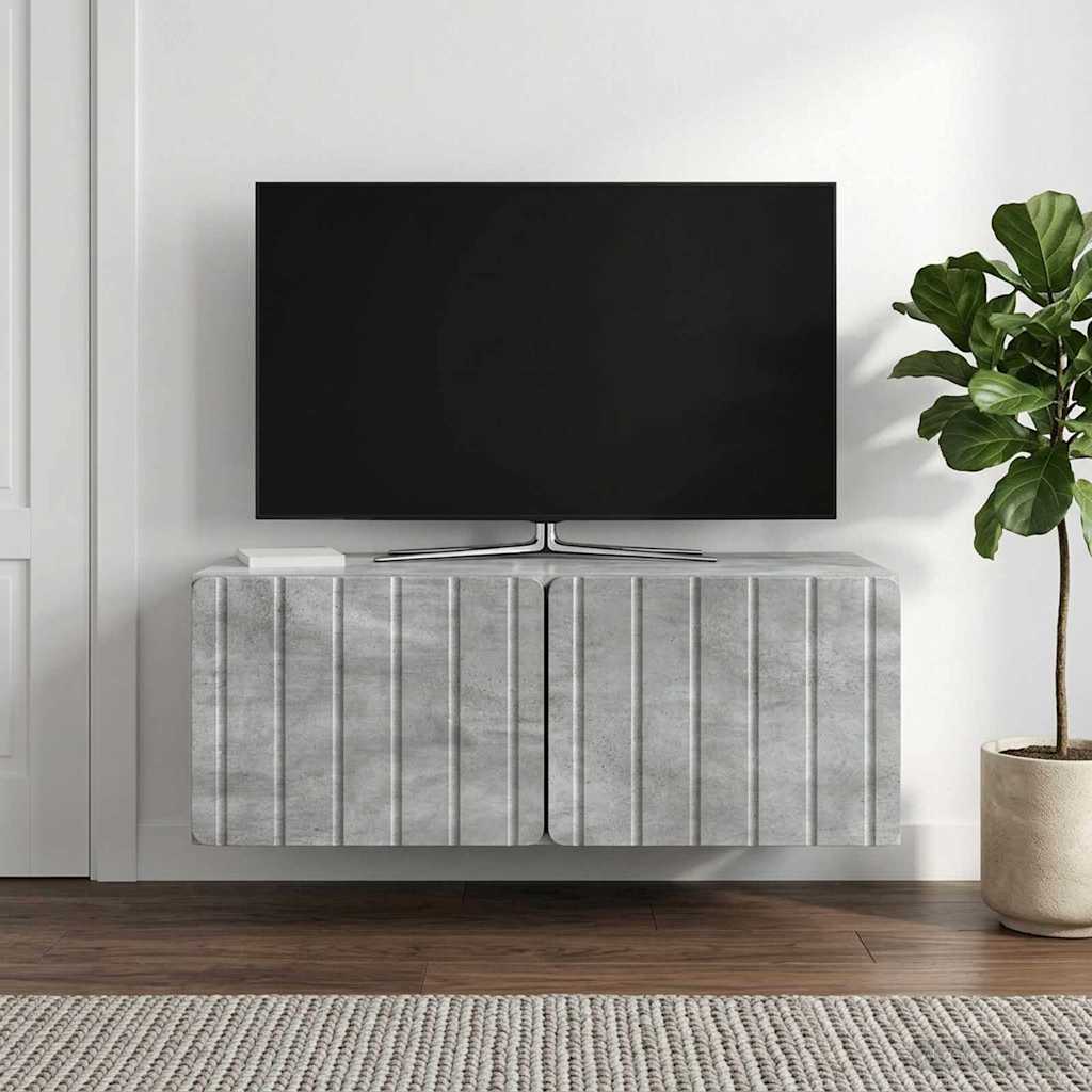 vidaXL Wall-Mounted TV Cabinet 78.5 x 41 x 30 cm Concrete Grey 1