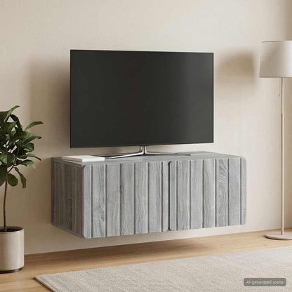 vidaXL Wall-Mounted TV Cabinet 78.5 x 41 x 30 cm Grey Sonoma 1