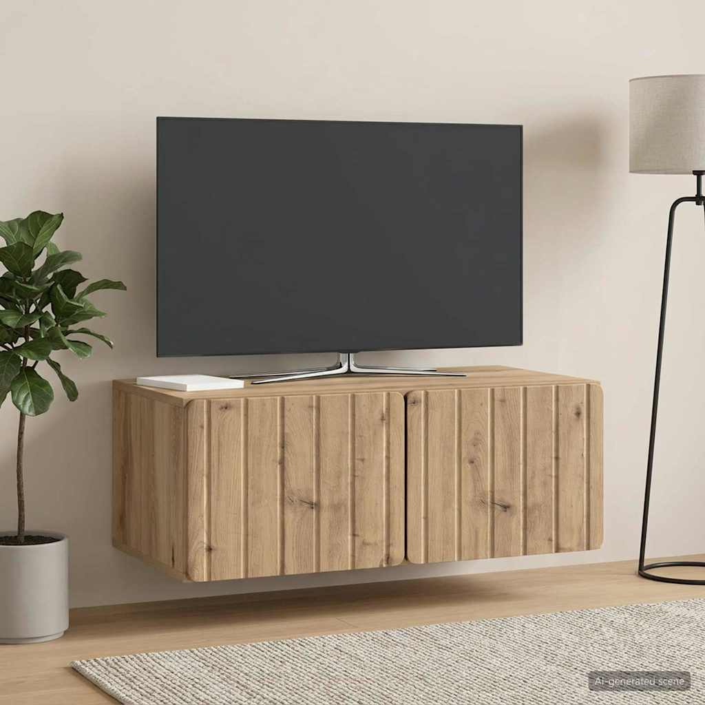 vidaXL Wall-Mounted TV Cabinet 78.5 x 41 x 30 cm Artisan Oak 1