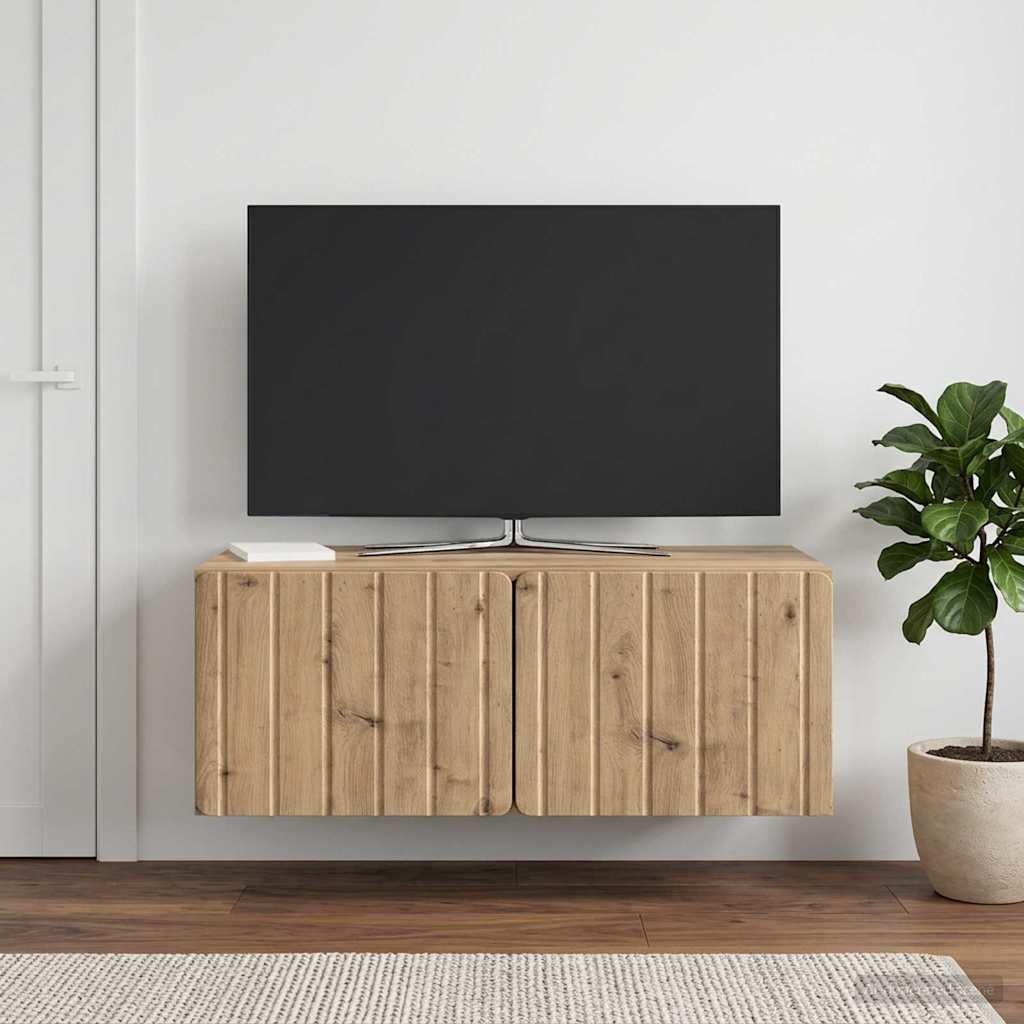 vidaXL Wall-Mounted TV Cabinet 78.5 x 41 x 30 cm Artisan Oak 4