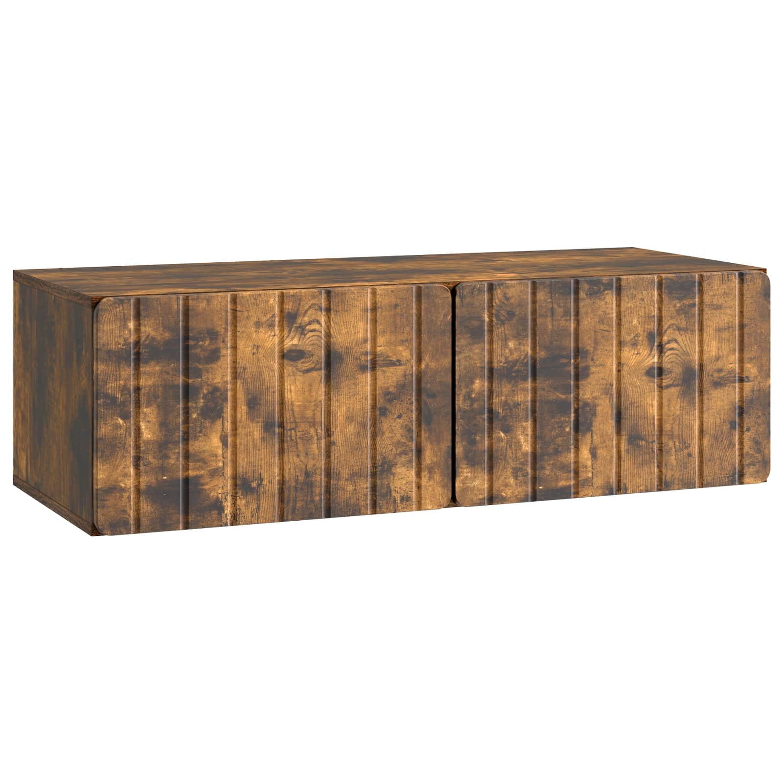 vidaXL Wall-Mounted TV Cabinet 98 x 41 x 30 cm Smoked Oak 2