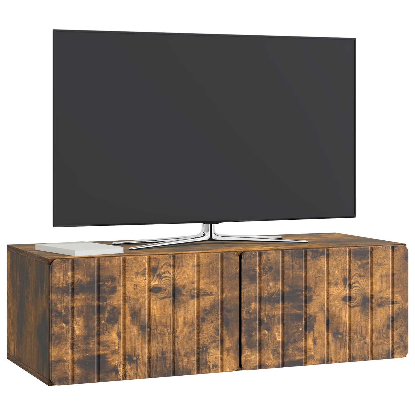 vidaXL Wall-Mounted TV Cabinet 98 x 41 x 30 cm Smoked Oak 3