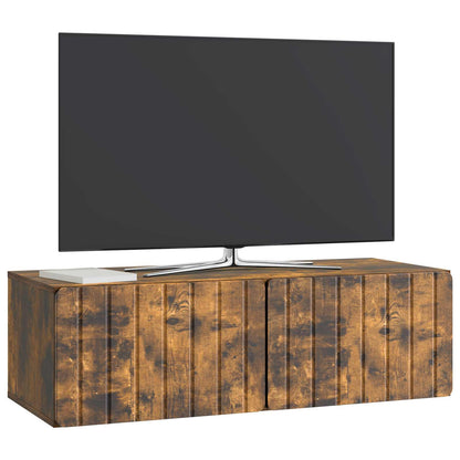 vidaXL Wall-Mounted TV Cabinet 98 x 41 x 30 cm Smoked Oak 3