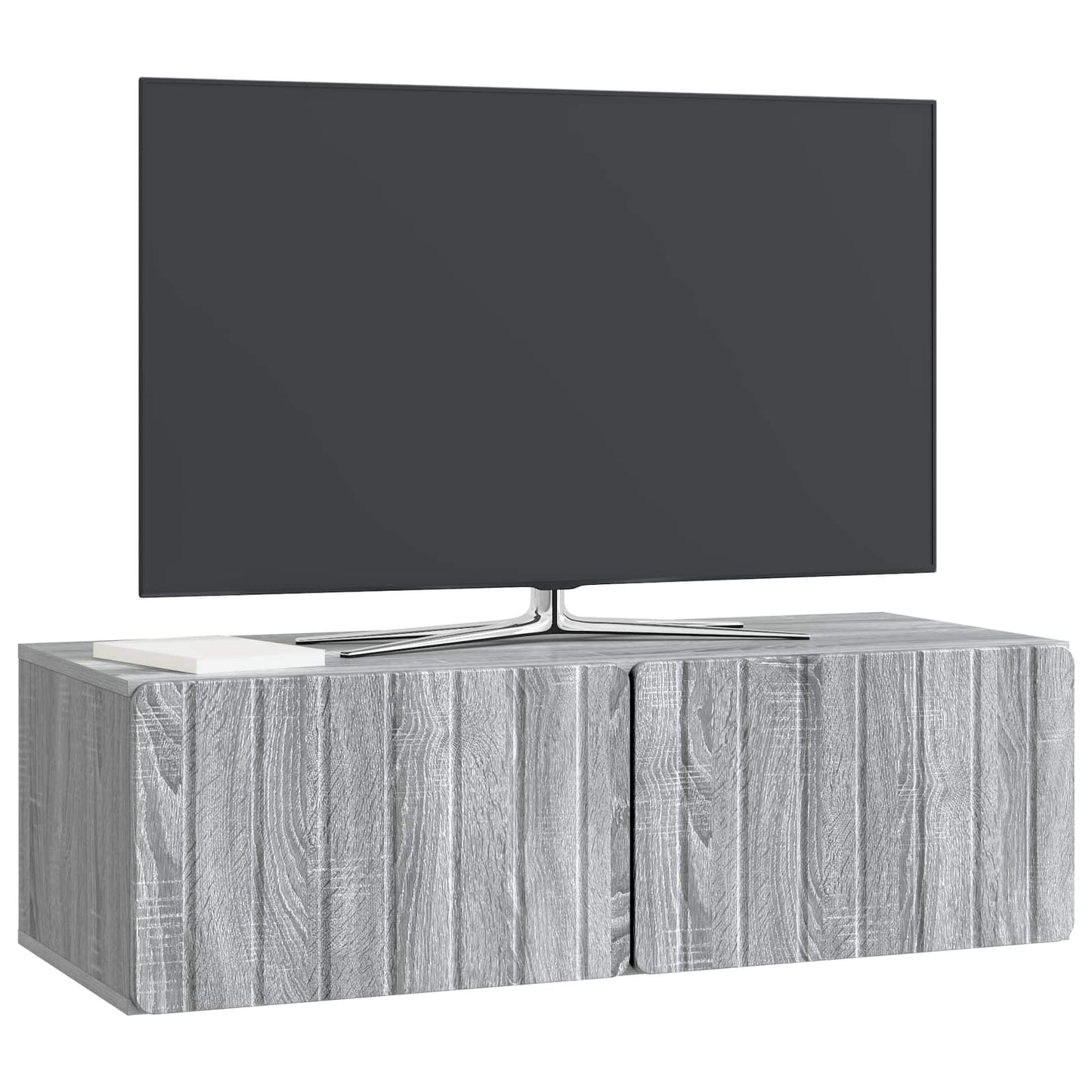 vidaXL Wall-Mounted TV Cabinet 98 x 41 x 30 cm Grey Sonoma 3