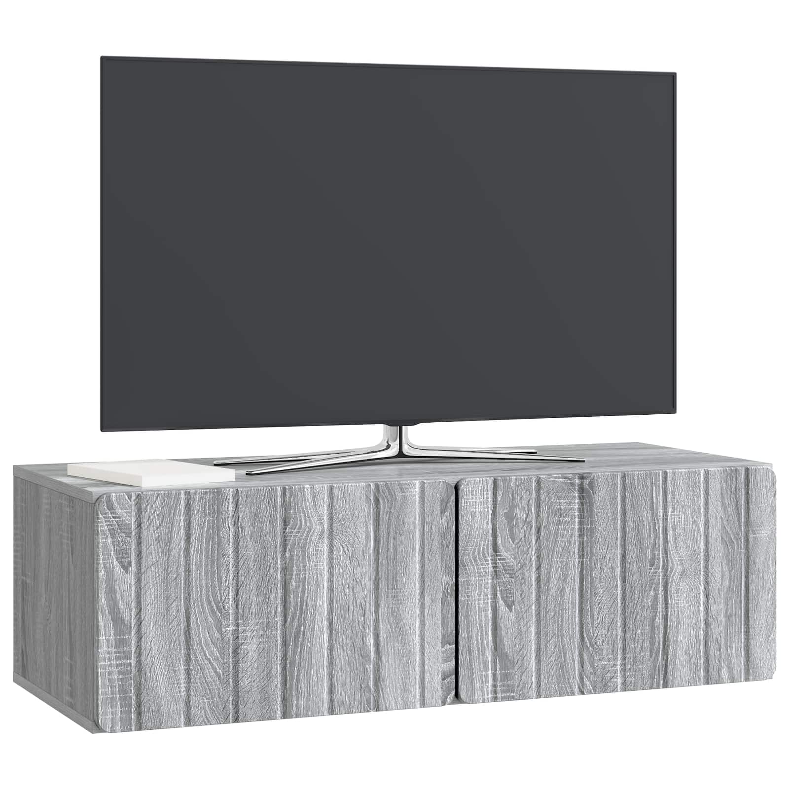 vidaXL Wall-Mounted TV Cabinet 98 x 41 x 30 cm Grey Sonoma 3