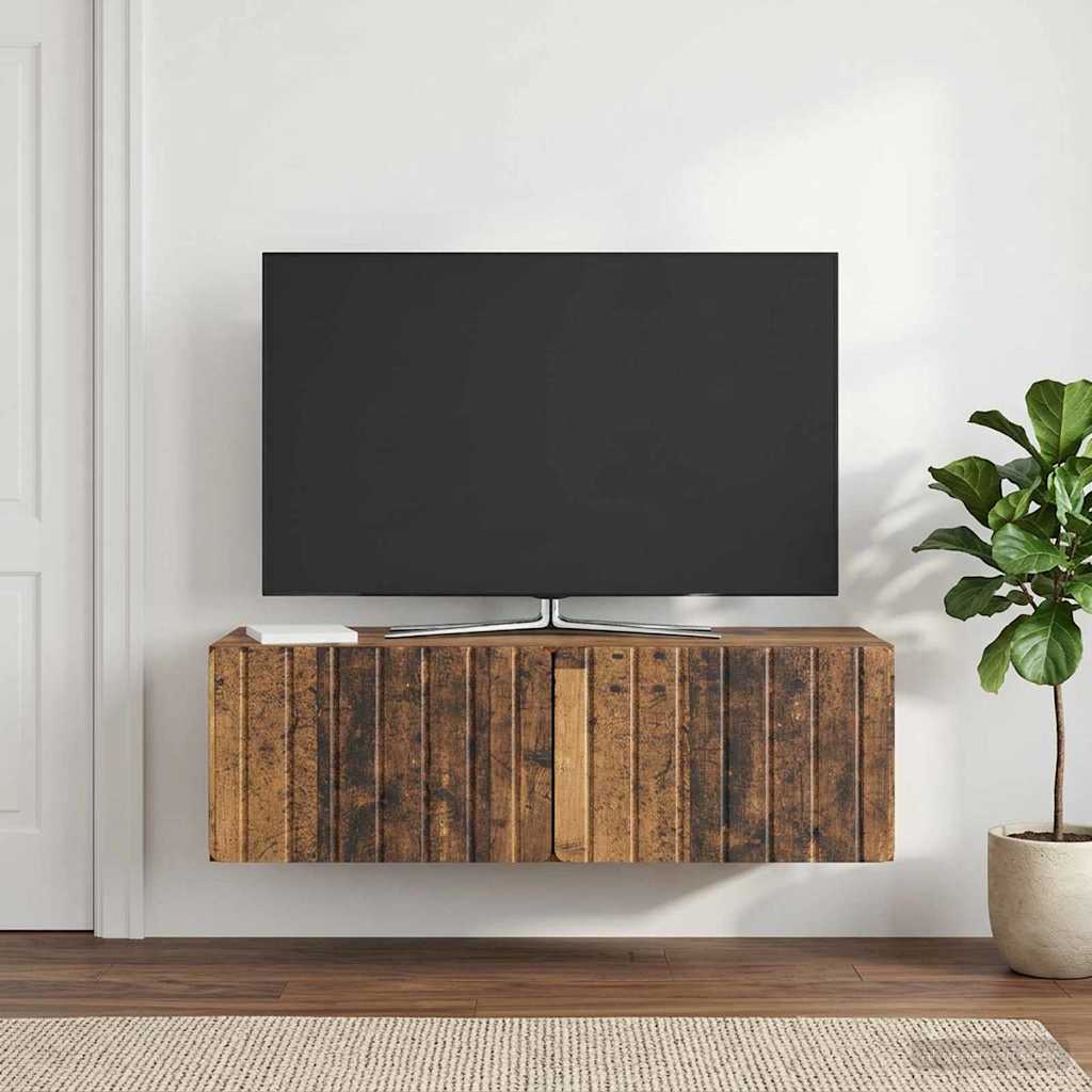vidaXL Wall-Mounted TV Cabinet 98 x 41 x 30 cm Old Wood 4