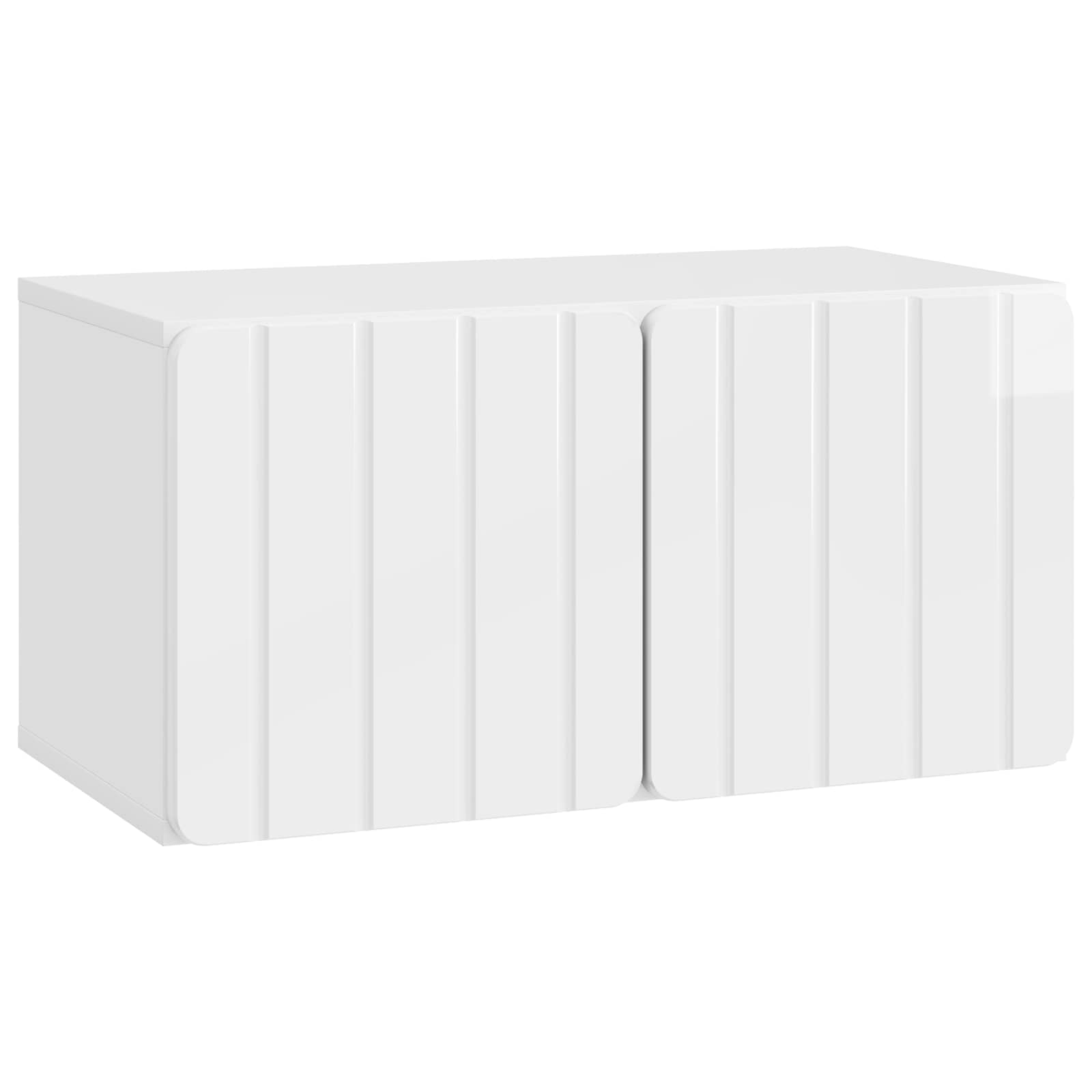 vidaXL Wall-Mounted TV Cabinet 59.5 x 31 x 30 cm High Gloss White 2