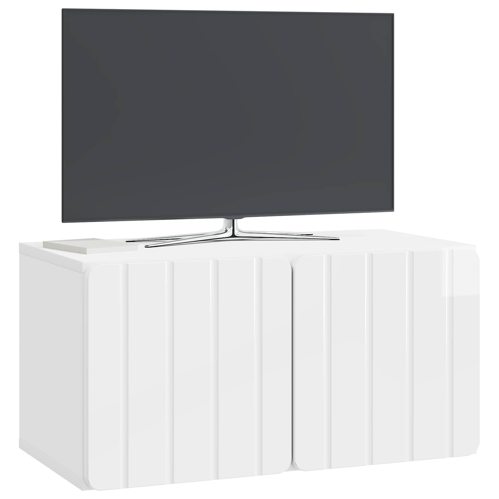 vidaXL Wall-Mounted TV Cabinet 59.5 x 31 x 30 cm High Gloss White 3