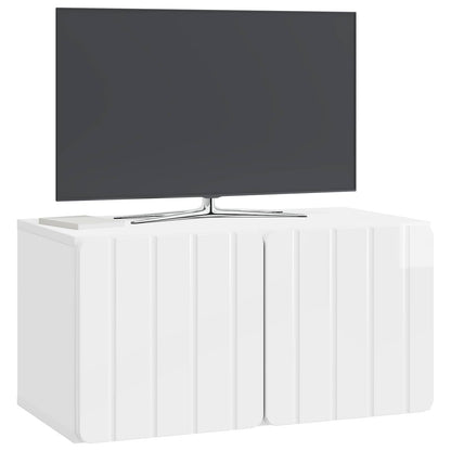 vidaXL Wall-Mounted TV Cabinet 59.5 x 31 x 30 cm High Gloss White 3