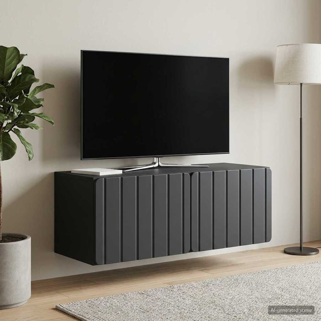 vidaXL Wall-Mounted TV Cabinet 78.5 x 31 x 30 cm Black Engineered Wood 4